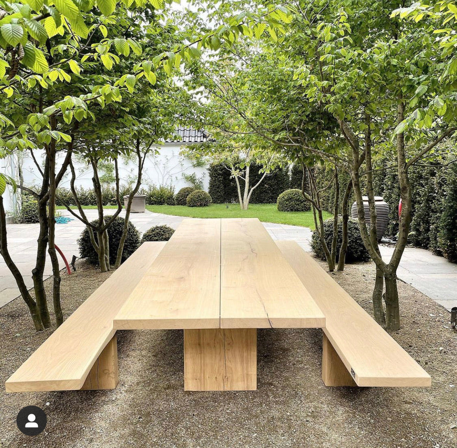 Havebord / Plankebord i lyst egetræ